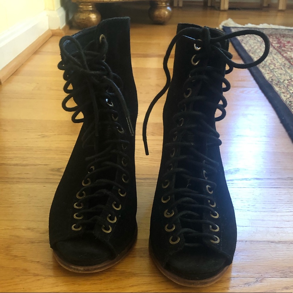 Jeffrey Campbell suede lace up bootie